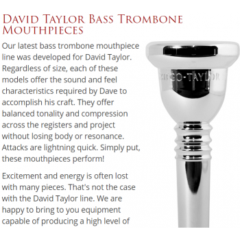 Griego - Bass Trombone-David Taylor Bass Trombone Mouthpieces